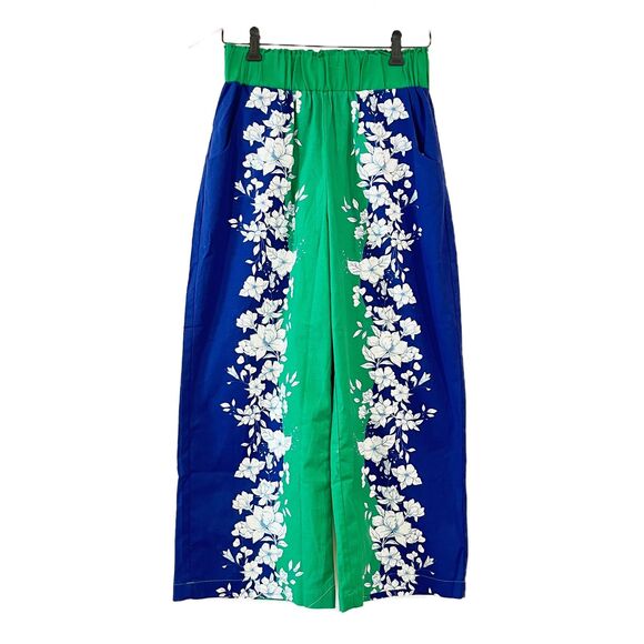 Kourt Willow 2-Piece Pant Set Crop Top Wide Leg Crop Pant Small Blue Green - Picture 5 of 12